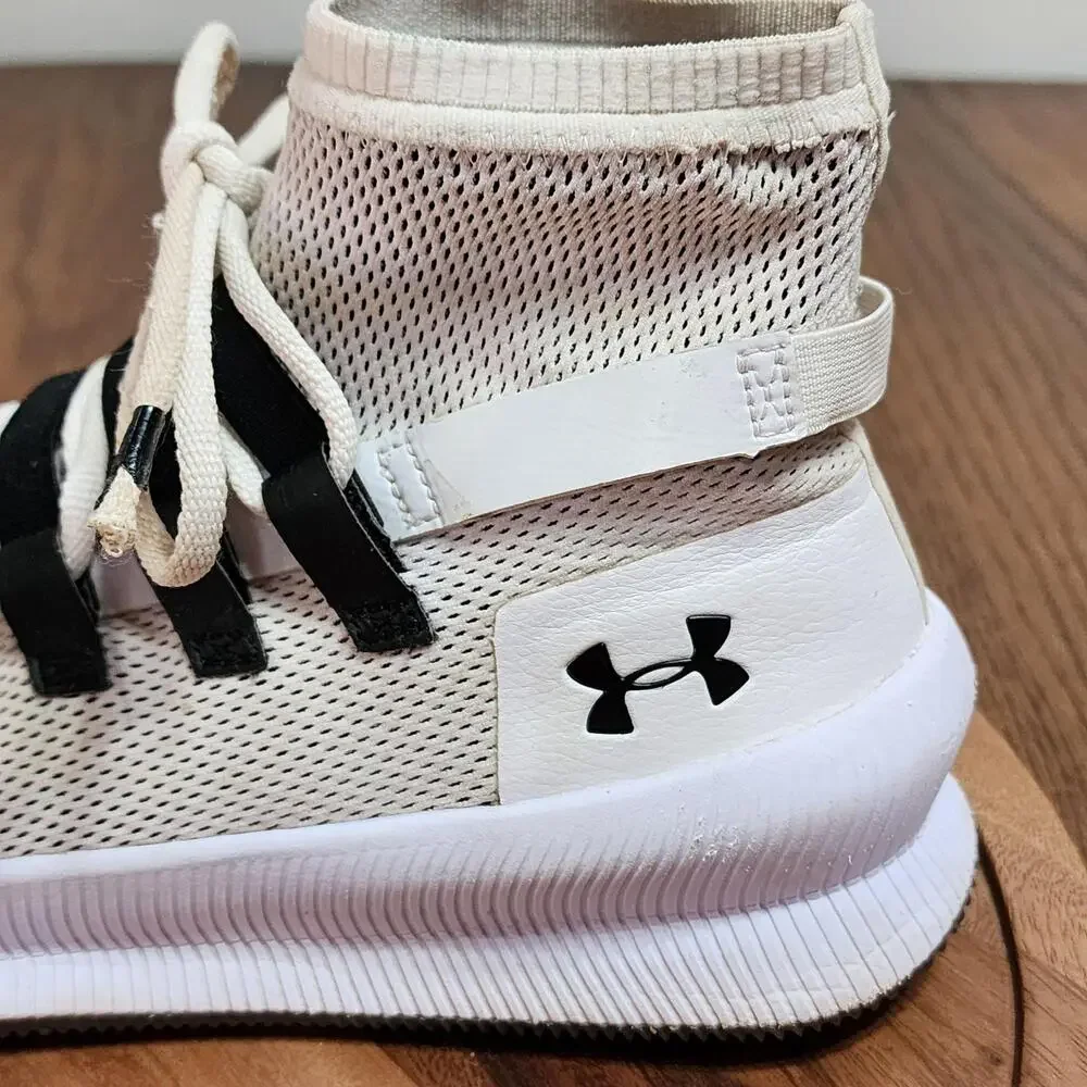 Under Armour Basketball Shoes Mens Size 8 White High Top Sneakers 3020616-100